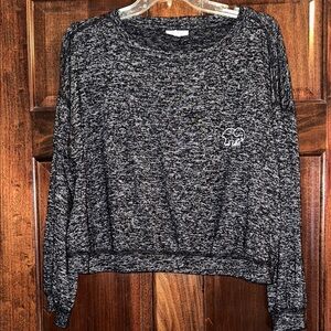 Ivory Ella Black and Gray Top w Ribbed waist